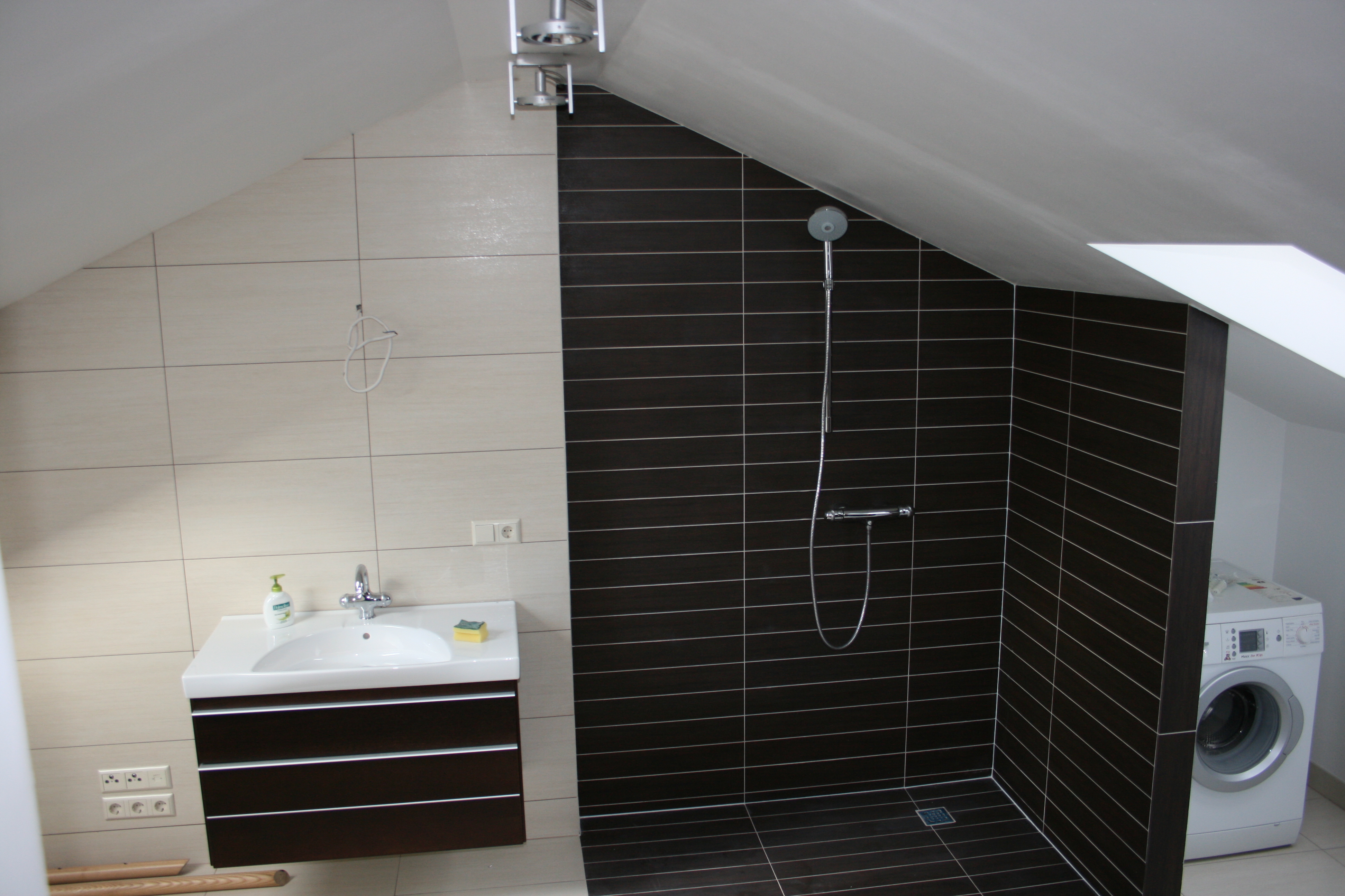 Modern Black and White Loft Bathroom - Image 1