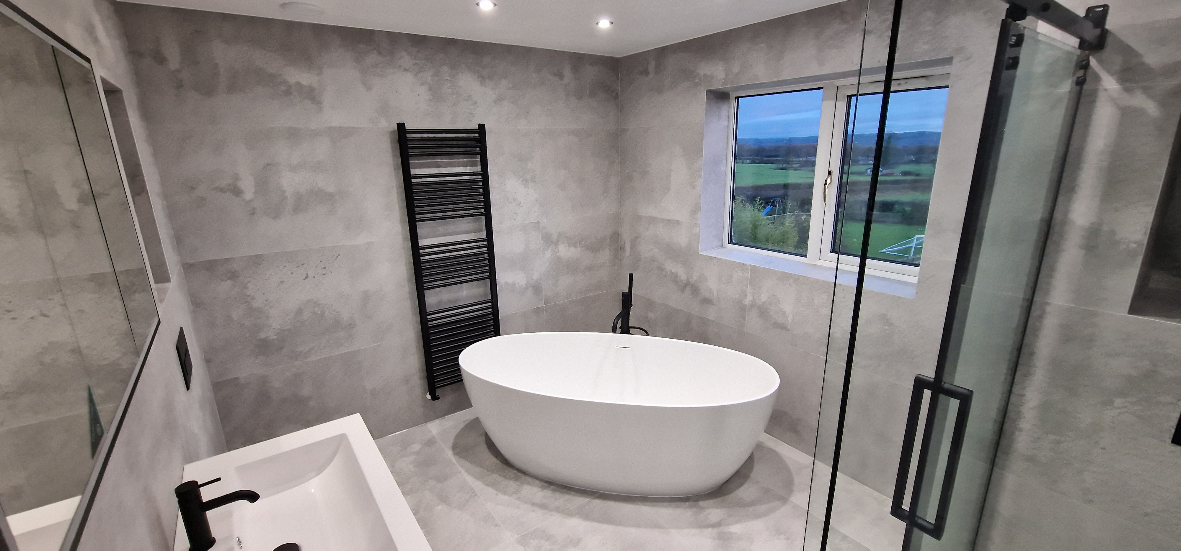 Bedroom to Chic Modern Bathroom Conversion - Thumbnail 4